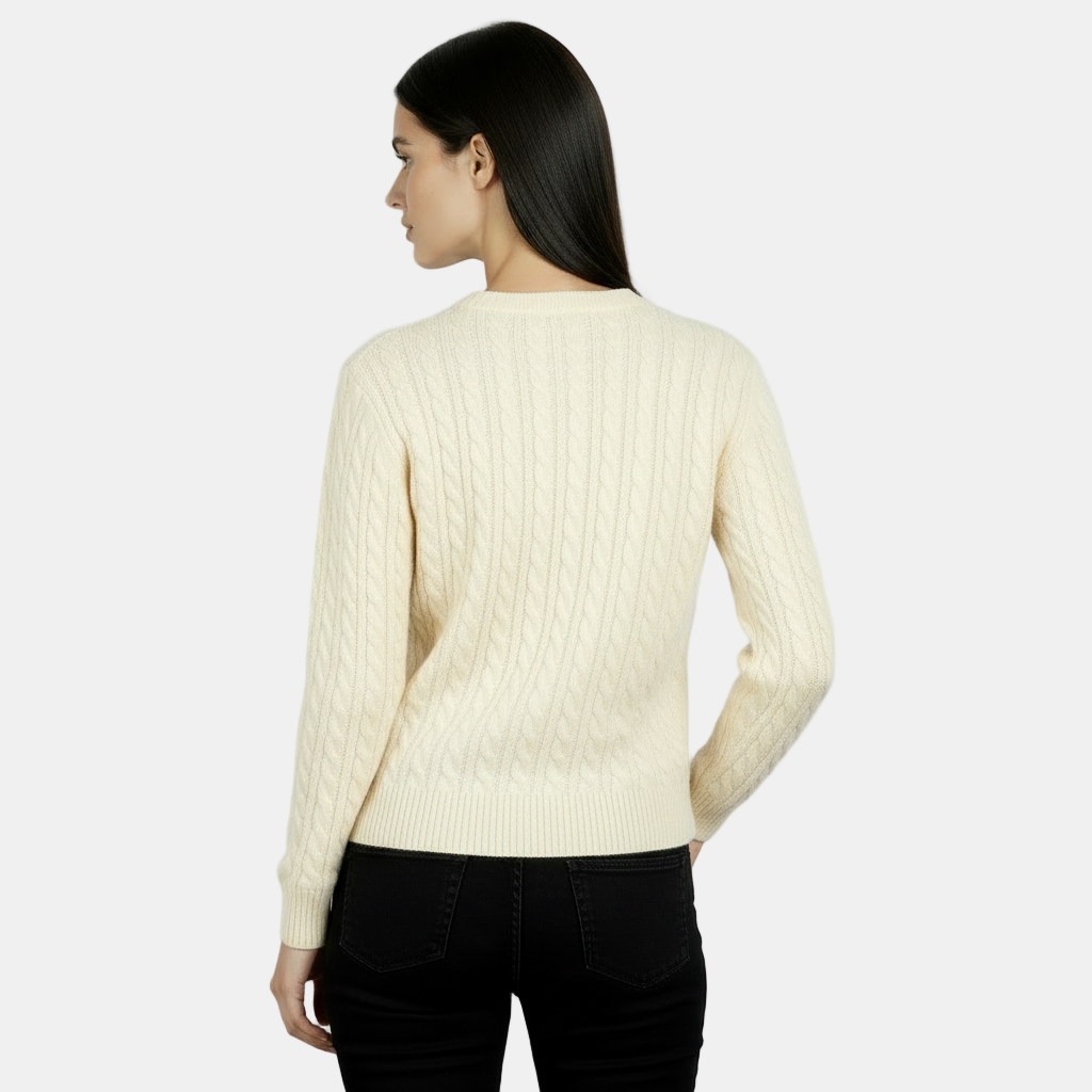 Jersey de Punto de Manga Larga para Mujer - Cuello Redondo Cálido Otoño/Invierno