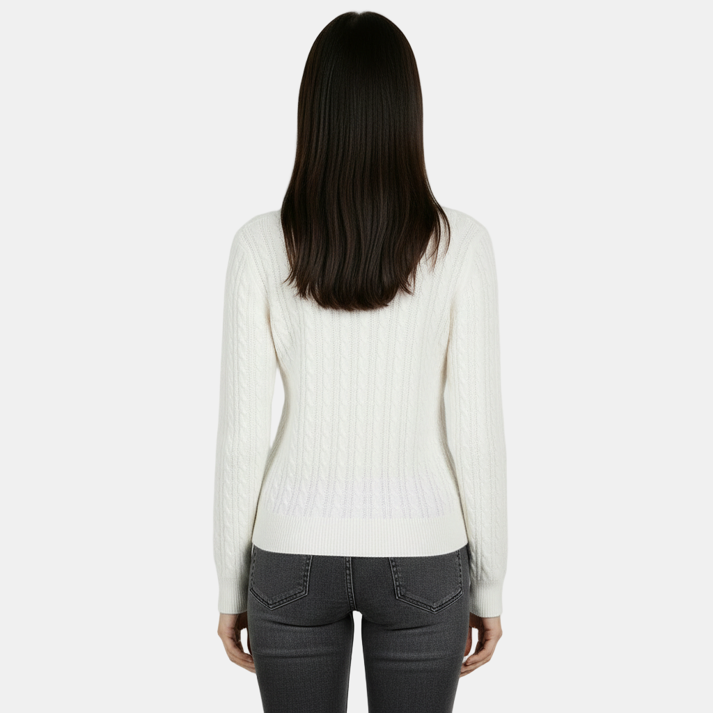 Jersey de Punto de Manga Larga para Mujer - Cuello Redondo Cálido Otoño/Invierno