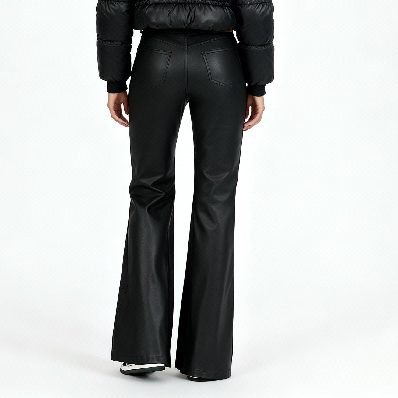 Pantalones Polipiel Mujer Rectos - Cintura Alta Casual