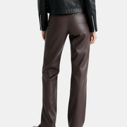 Pantalones Polipiel Mujer Rectos - Cintura Alta Casual