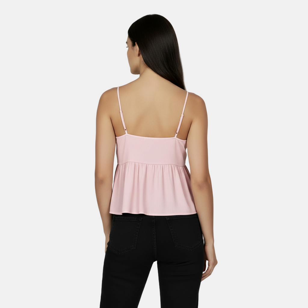 Top corto sin mangas para mujer con escote en V abierto