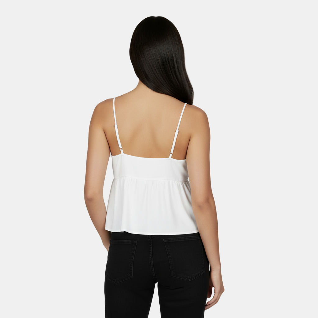 Top corto sin mangas para mujer con escote en V abierto