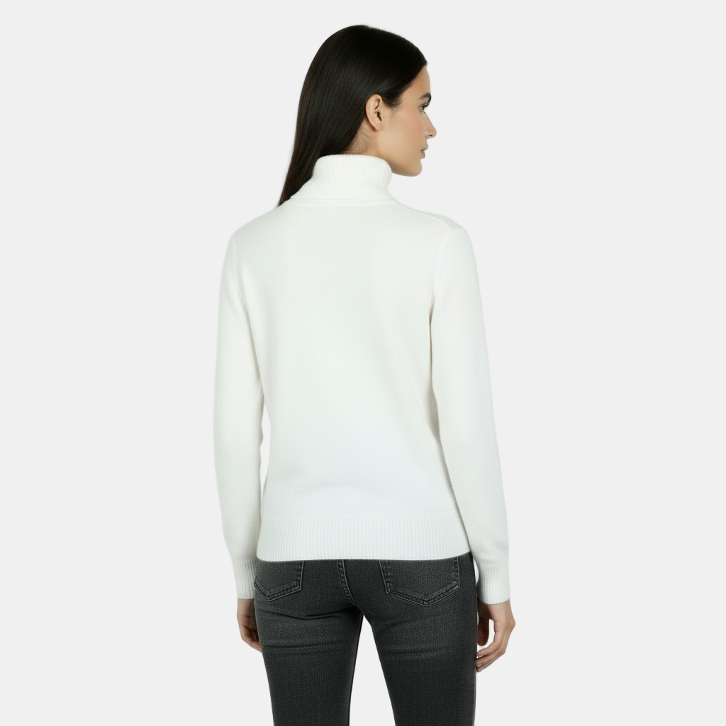 Jersey de Cuello Alto 100% Pura Lana Merino para Mujer - Cálido Invierno y Otoño