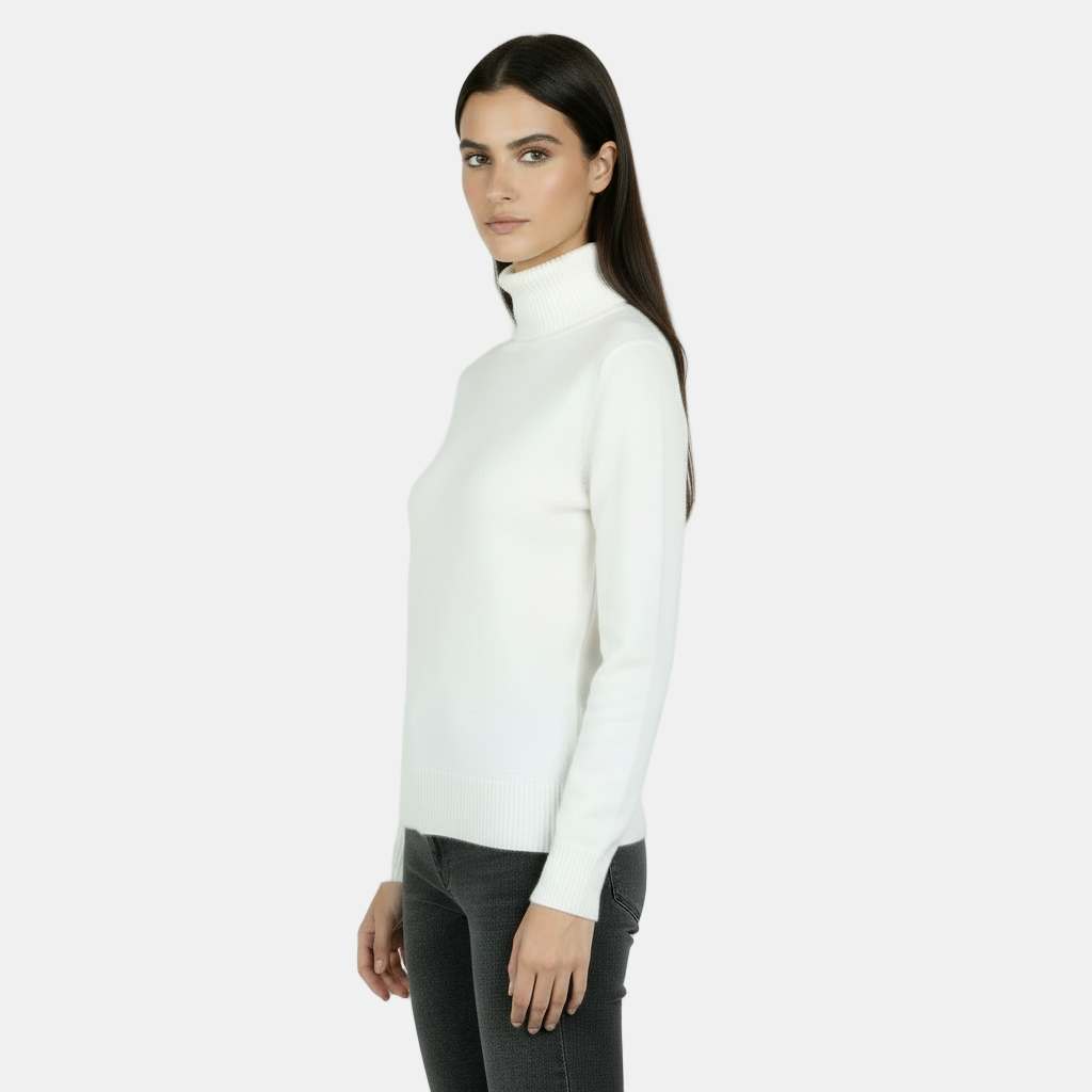 Jersey de Cuello Alto 100% Pura Lana Merino para Mujer - Cálido Invierno y Otoño