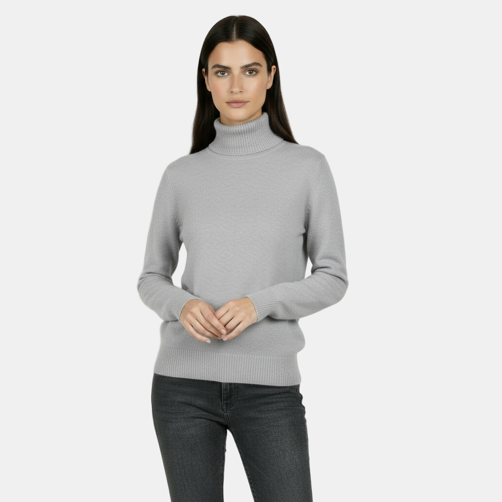 Jersey de Cuello Alto 100% Pura Lana Merino para Mujer - Cálido Invierno y Otoño