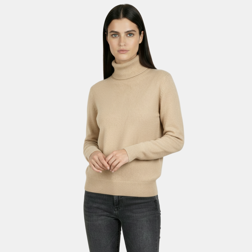 Jersey de Cuello Alto 100% Pura Lana Merino para Mujer - Cálido Invierno y Otoño