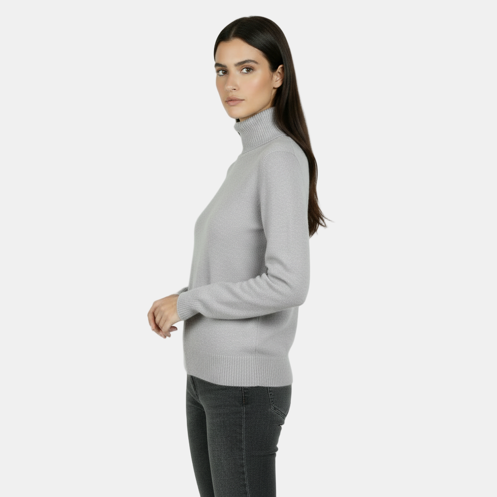 Jersey de Cuello Alto 100% Pura Lana Merino para Mujer - Cálido Invierno y Otoño