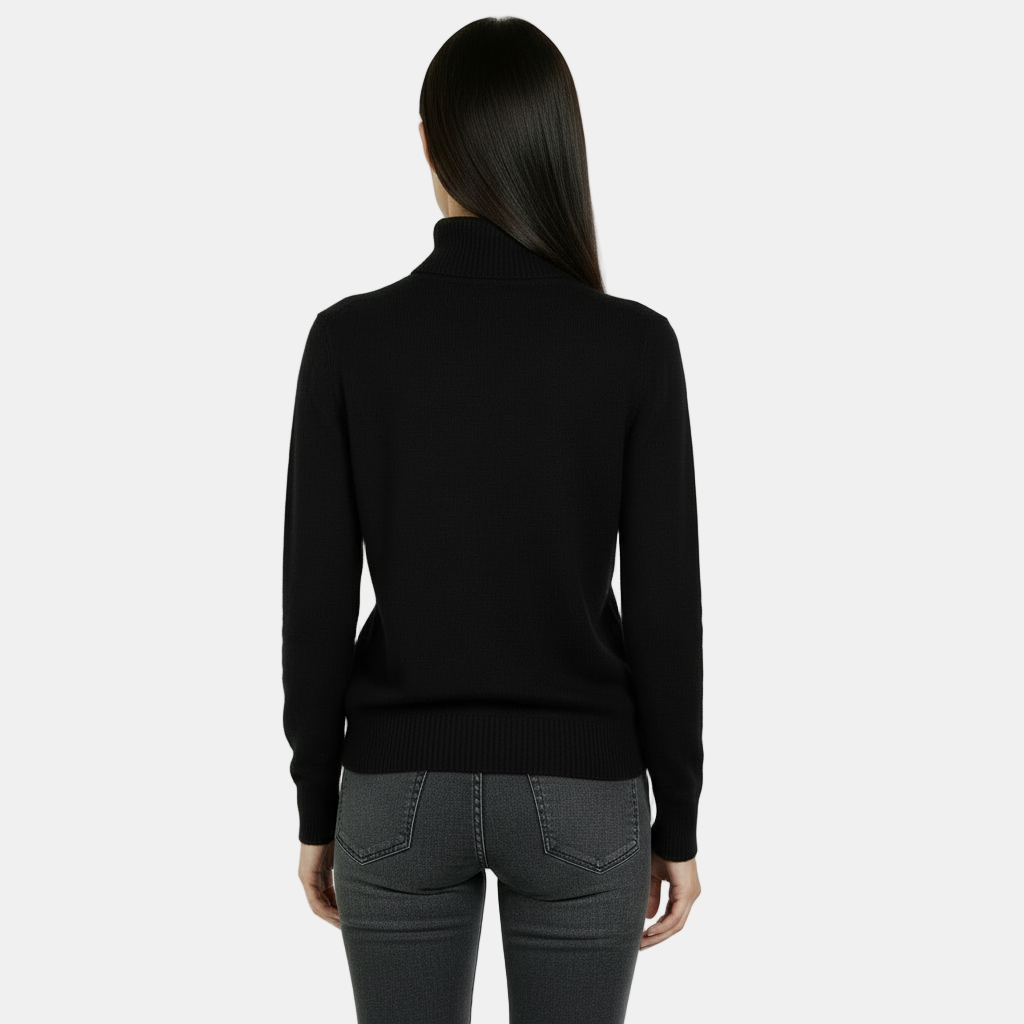 Jersey de Cuello Alto 100% Pura Lana Merino para Mujer - Cálido Invierno y Otoño
