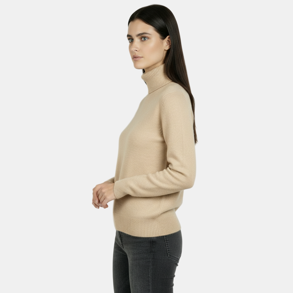 Jersey de Cuello Alto 100% Pura Lana Merino para Mujer - Cálido Invierno y Otoño