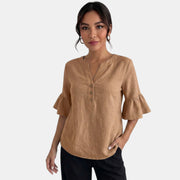 Blusa Lino Mujer Verano Oversize