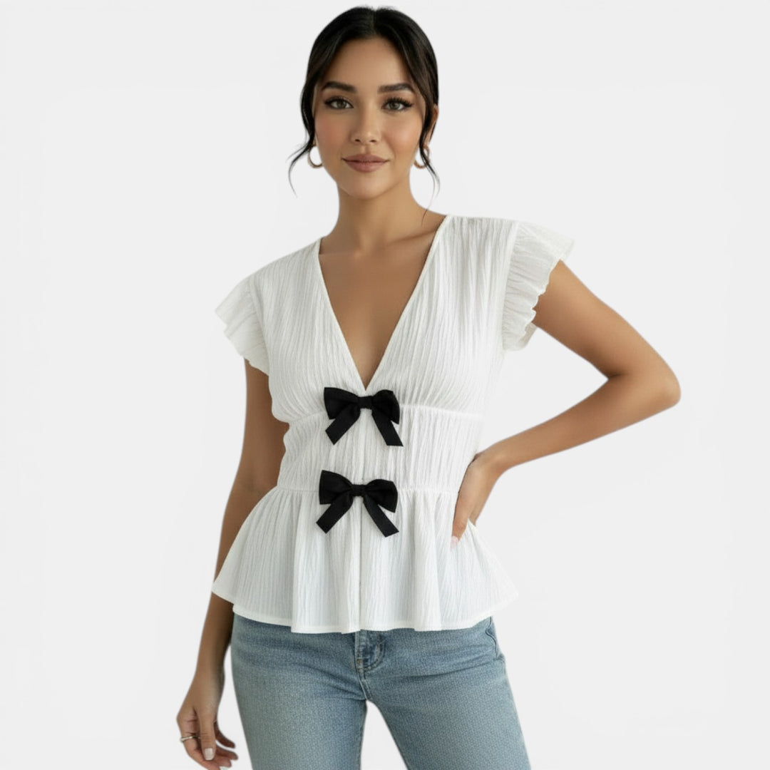 Camisa Mujer Cardigan con Lazo