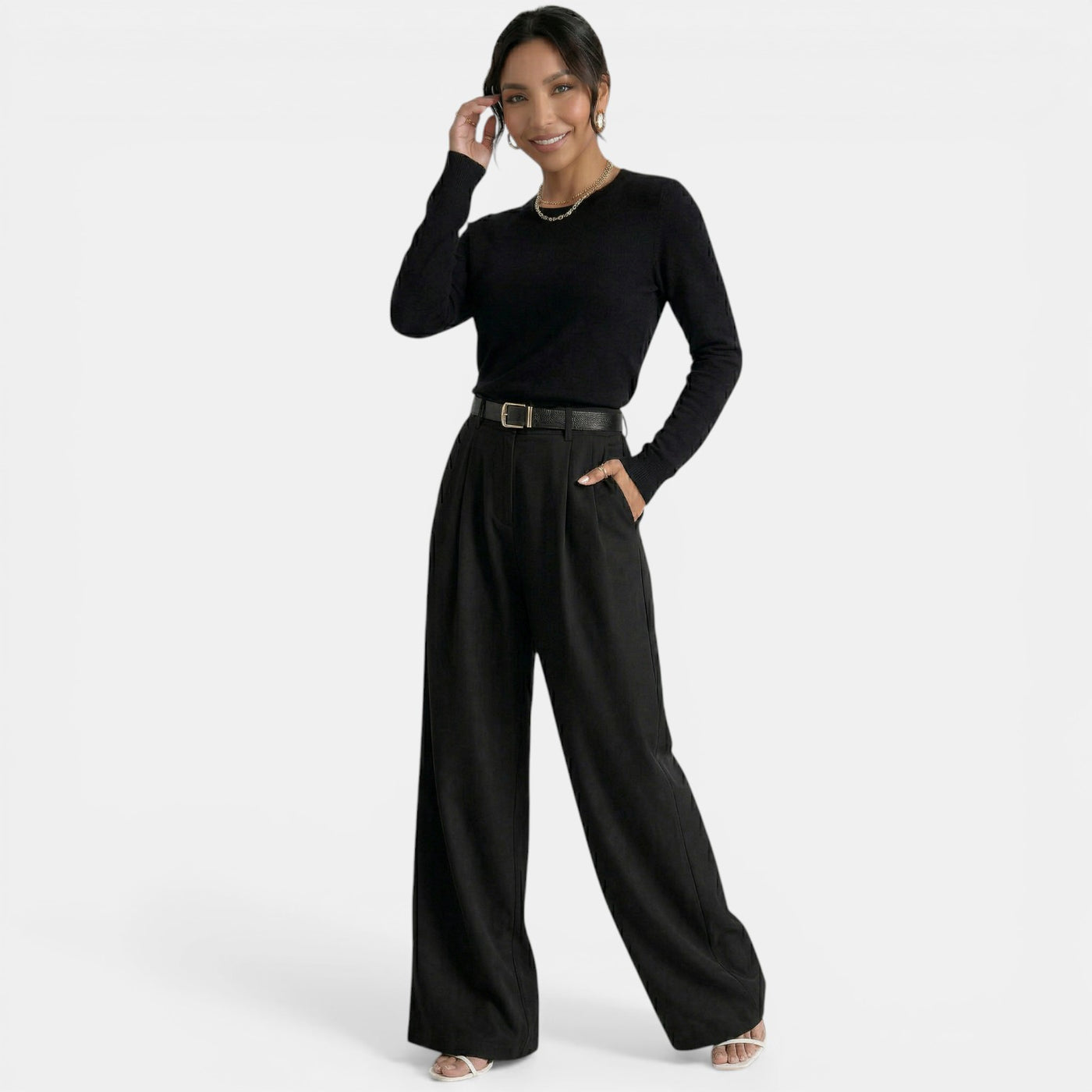 Women's Elegant High-Waisted Trousers