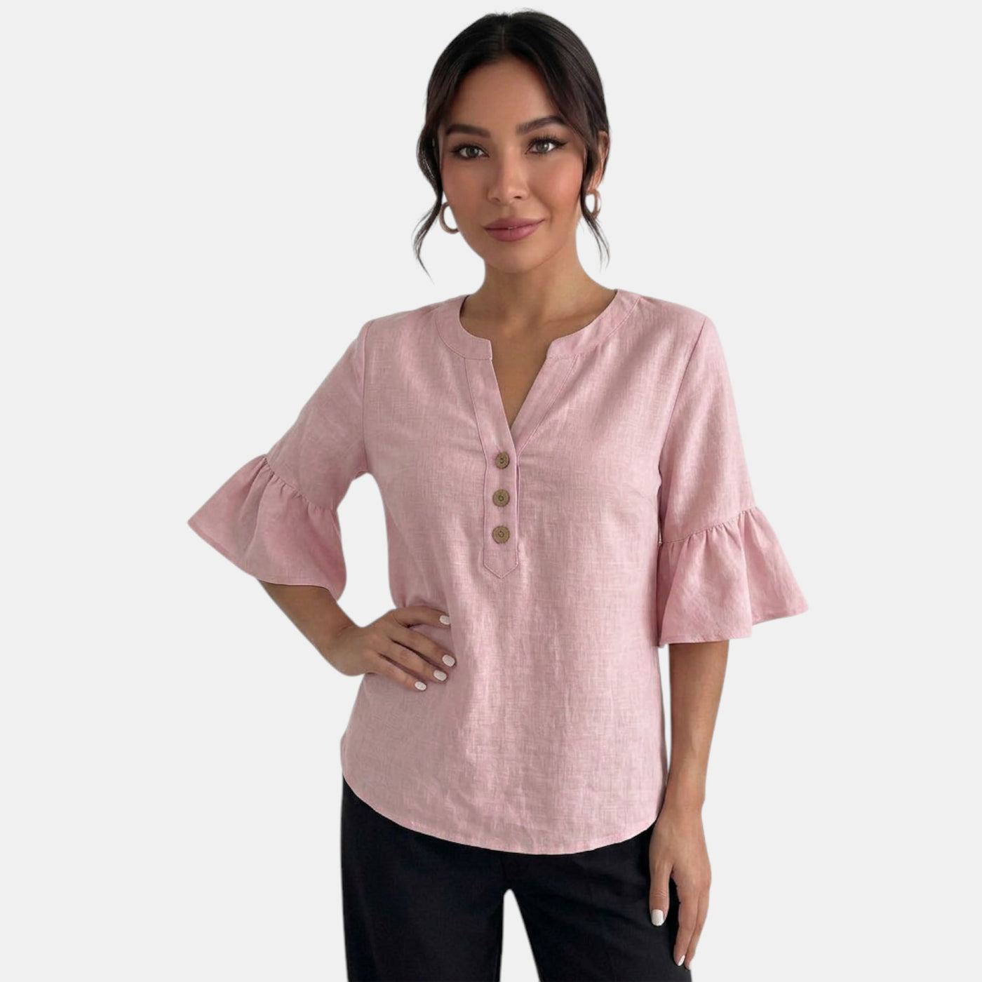Blusa Lino Mujer Verano Oversize