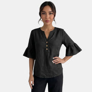 Blusa Lino Mujer Verano Oversize