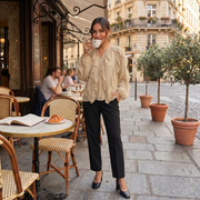 Blusa Mujer Escote V Volantes
