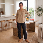 Blusa Lino Mujer Verano Oversize