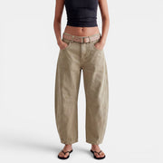 Women's Elastic Mid-Rise Wide Leg Jeans