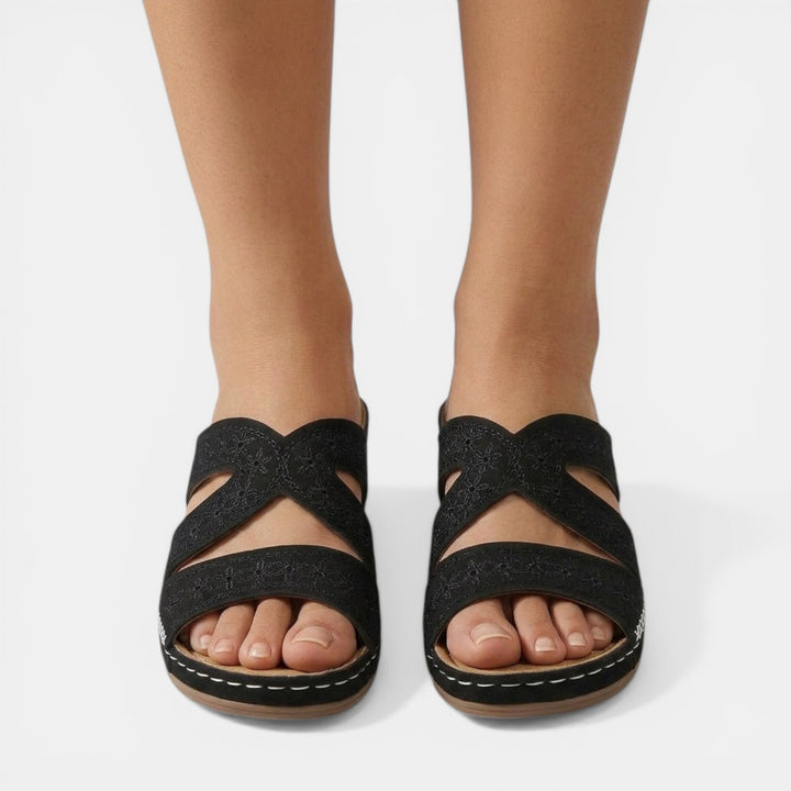 Sandalias Ortopédicas Bordadas Mujer