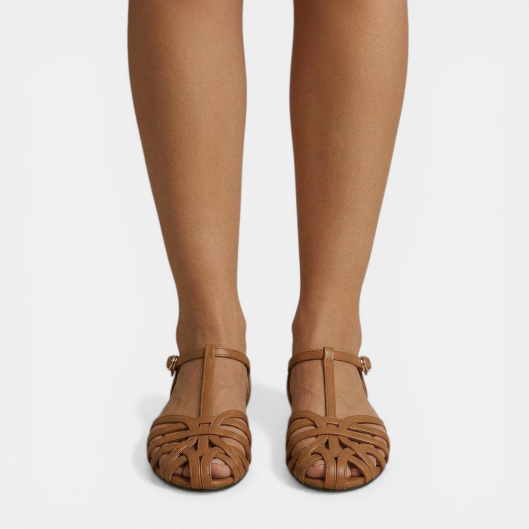 Sandalias Planas Mujer Marrón