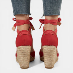 Sandalias Tacón Mujer Encaje