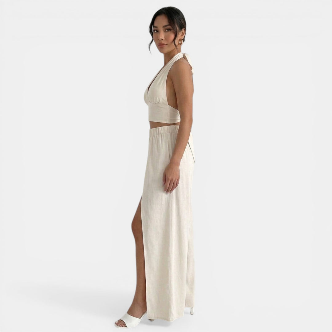Conjunto Verano Beige Mujer Elegante