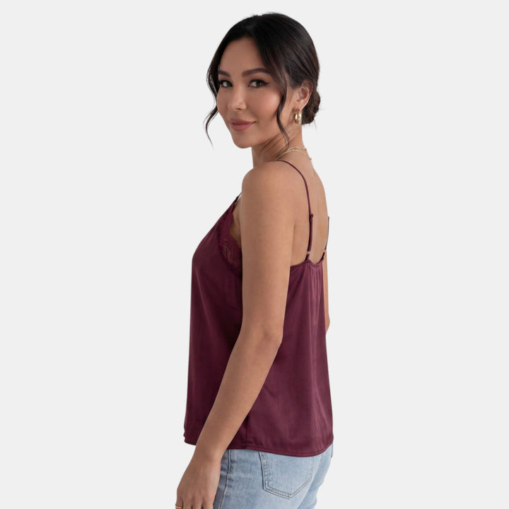 Camiseta Tirantes Mujer Encaje Cuello V