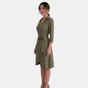 Women's Deep V-Neck Midi Dress