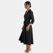 Women's Deep V-Neck Midi Dress