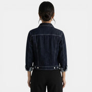 Women's Cropped Blue Denim Jacket
