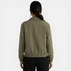 Chaqueta Verde Mujer Cremallera Elegante