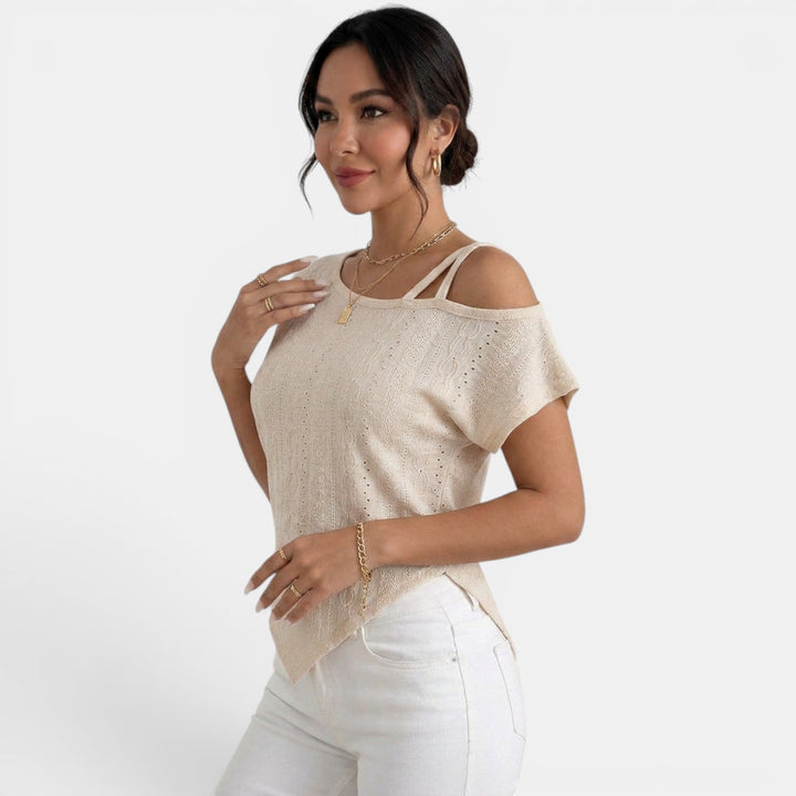 Top Mujer Un Hombro con Calados