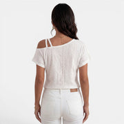 Women's One-Shoulder Eyelet Top