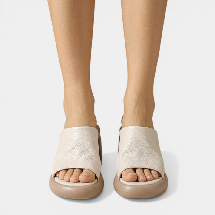 Sandalias Piel Tacón Plataforma Blanco