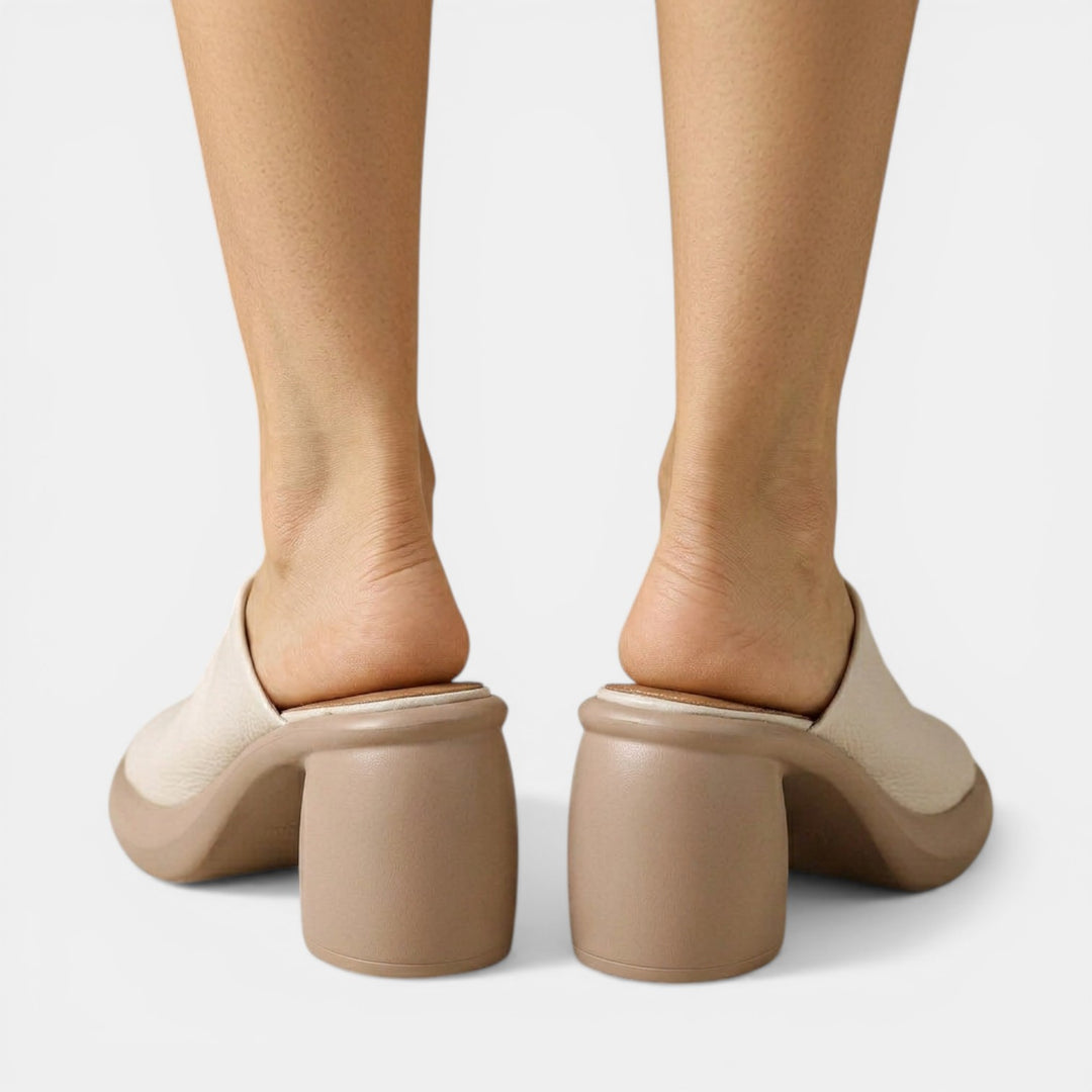 Sandalias Piel Tacón Plataforma Blanco