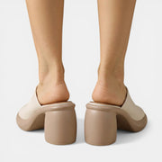 White Leather Platform Sandals
