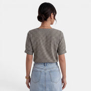 Blusa Mujer Cuadros Cuello V