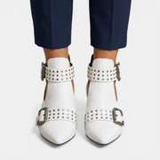 Women's High-Heel Leather Sandals