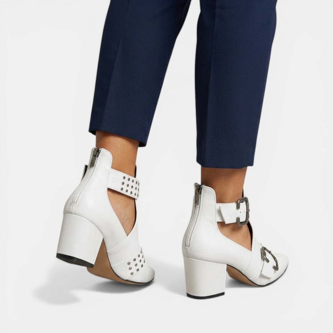 Sandalias Mujer Tacón Alto Cuero