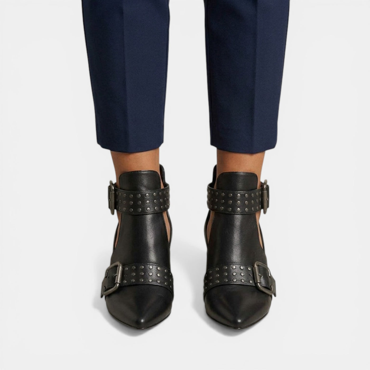 Women's High-Heel Leather Sandals