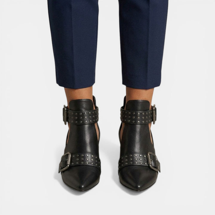 Sandalias Mujer Tacón Alto Cuero