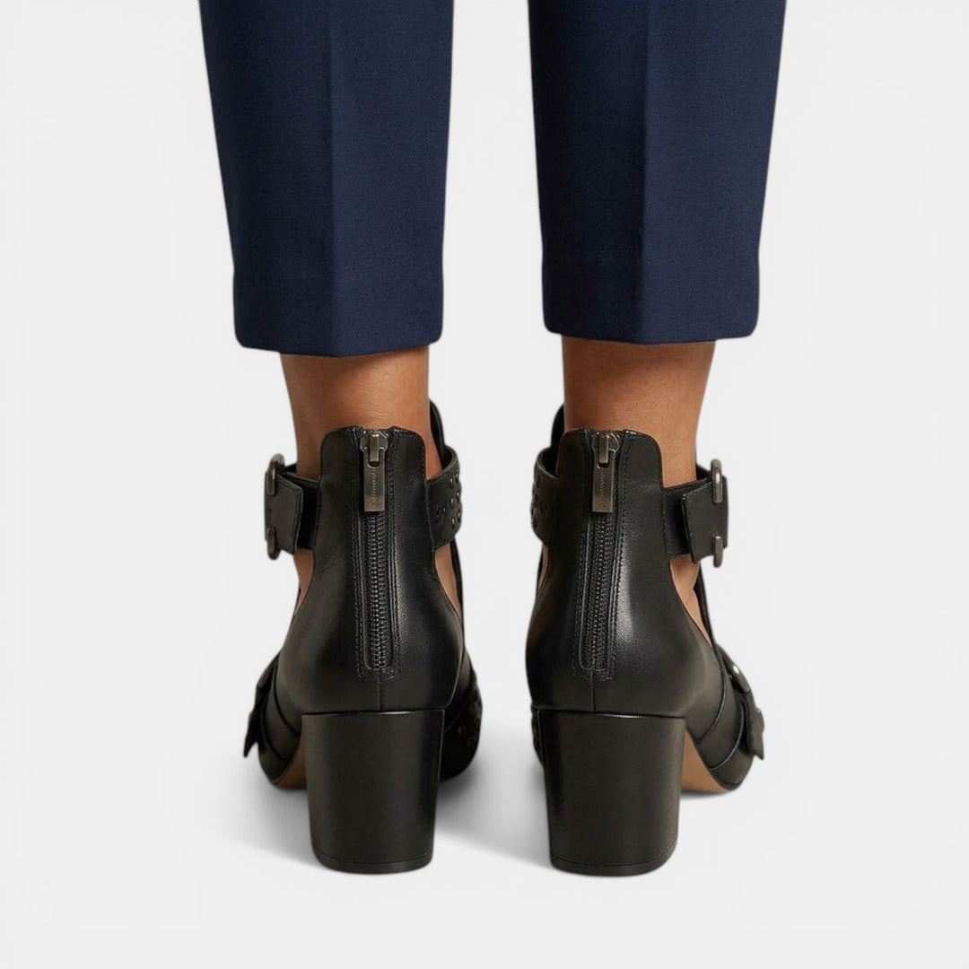Sandalias Mujer Tacón Alto Cuero