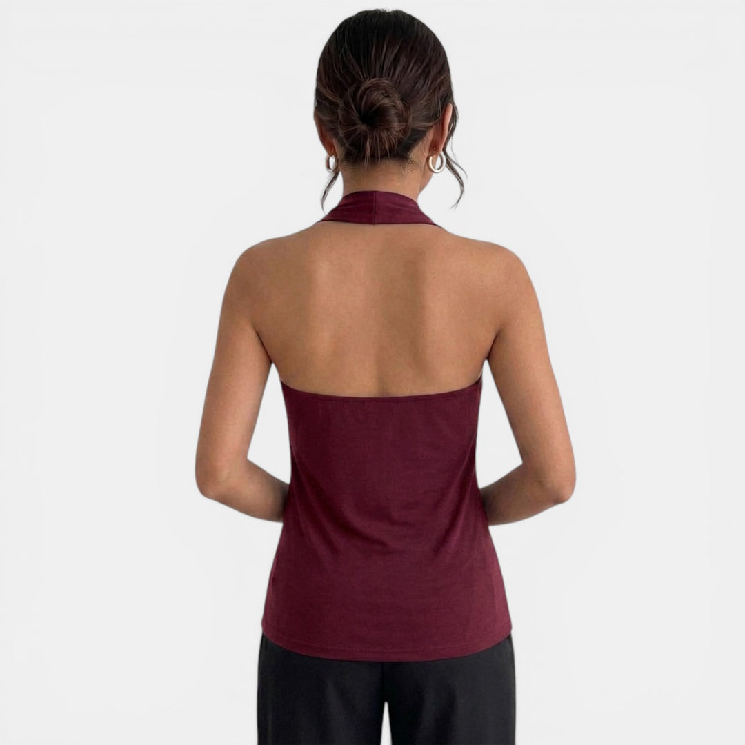 Top Halter Mujer Escote V