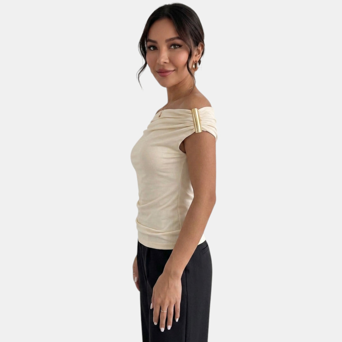 Women's Off-the-Shoulder Top Beige