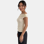Women's Off-the-Shoulder Top Beige