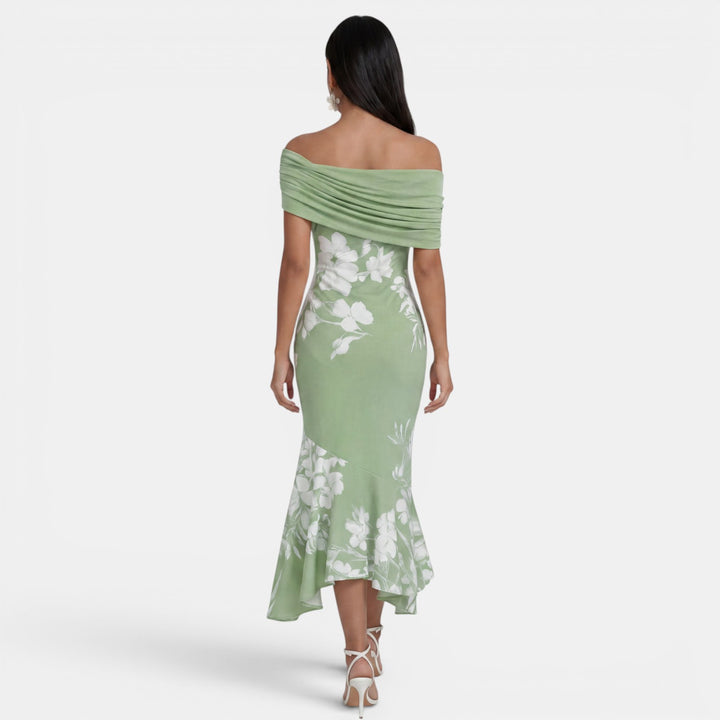 Vestido Midi Floral Mujer Elegante