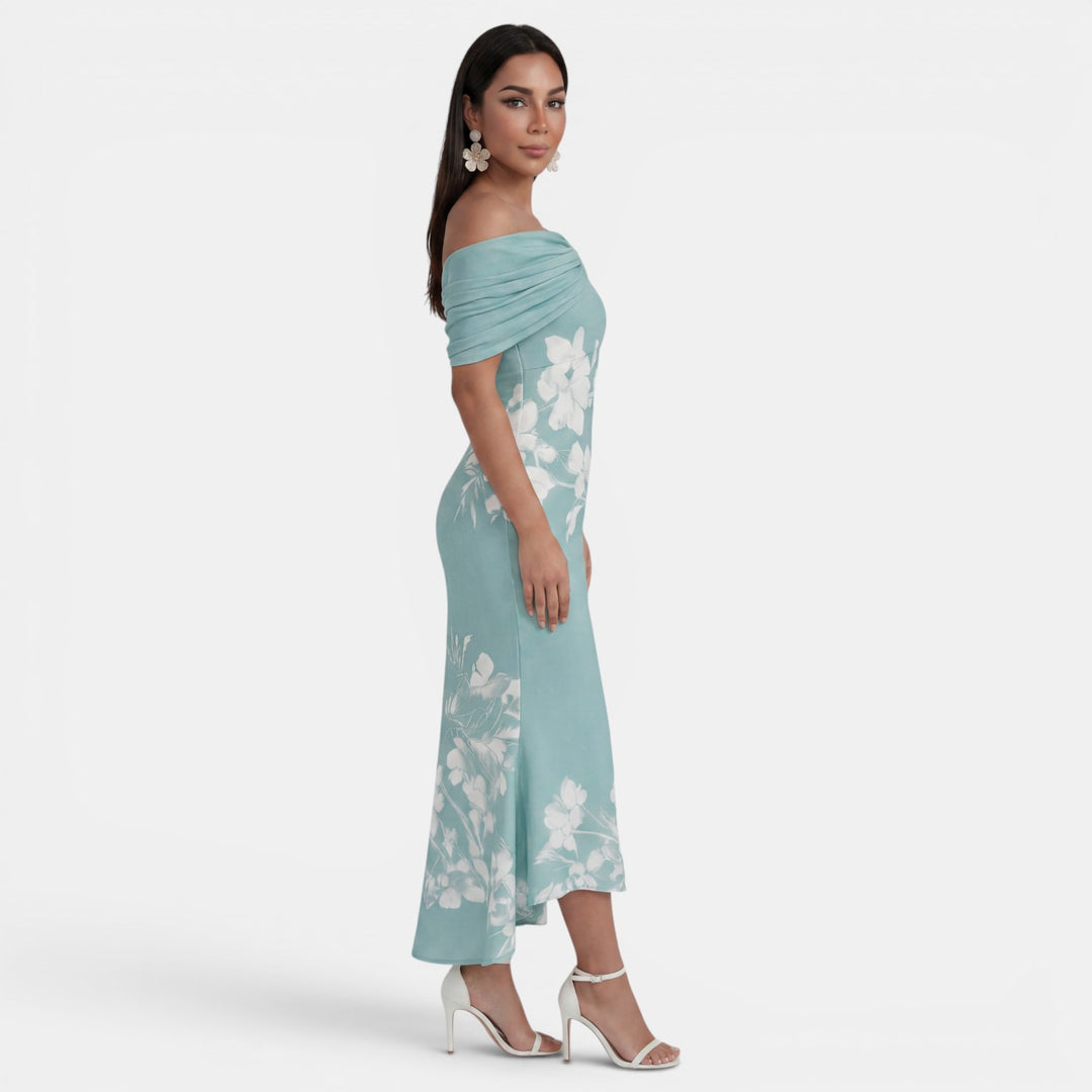 Vestido Midi Floral Mujer Elegante
