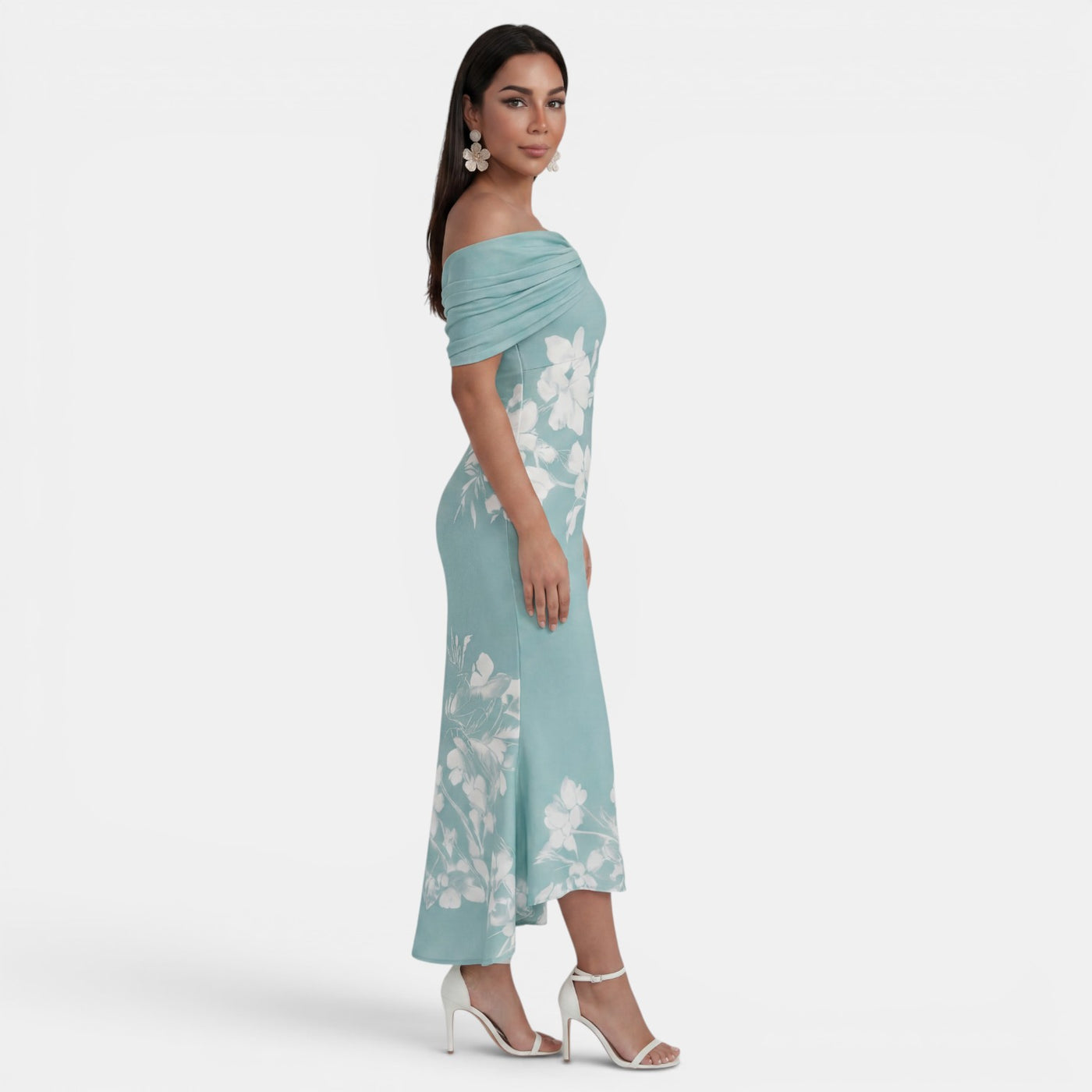 Elegant Women's Floral Midi Dress