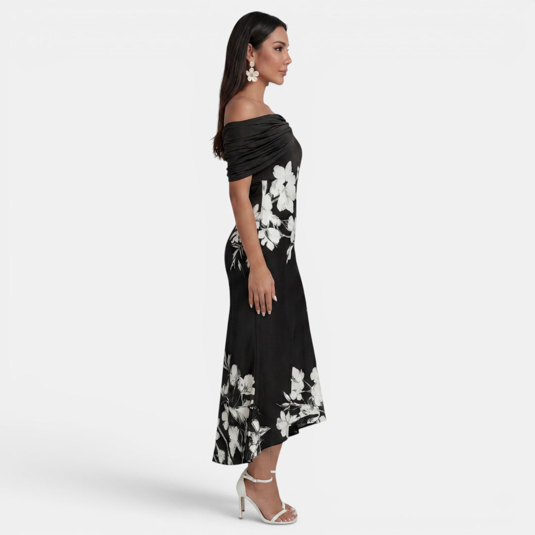 Vestido Midi Floral Mujer Elegante