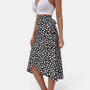 Women's Printed Wrap Skirt with Tie