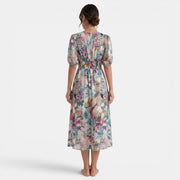 Women's V-Neck Floral Midi Dress